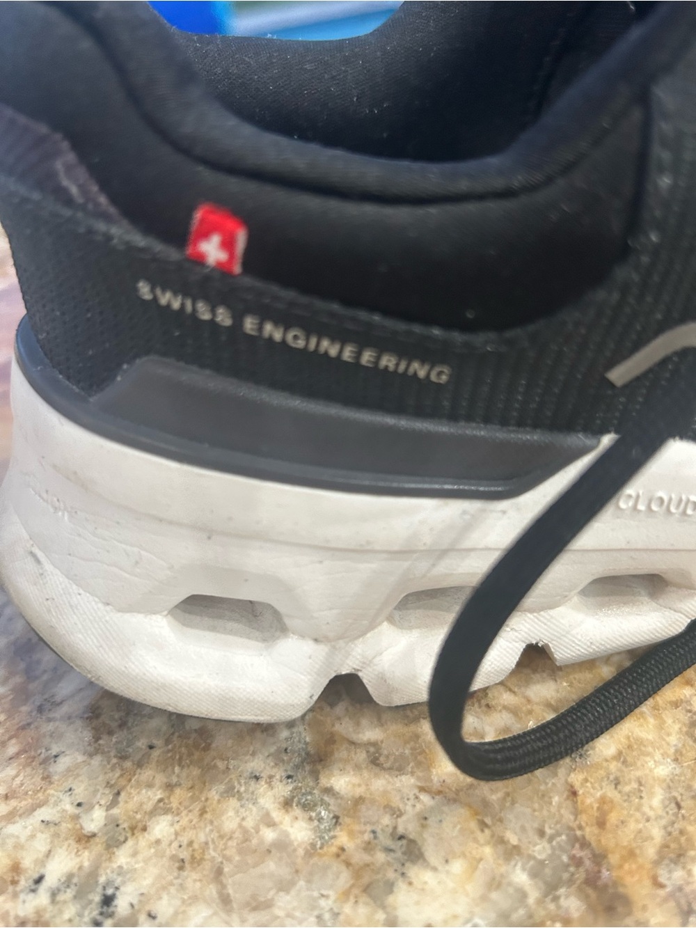 On Running Men's Black and White Cloud Sneakers - Picture 3 of 7